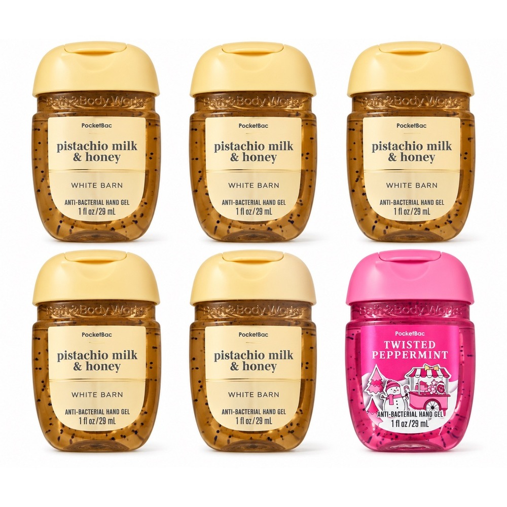 NEW Bath Body Works Hand Sanitizer Lot 6 Pistachio Milk Honey Peppermint